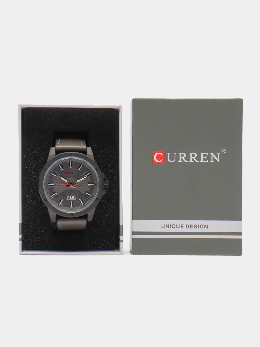 Коричневый мужские наручные часы Curren 8376 с хронографом в подарочной упаковке