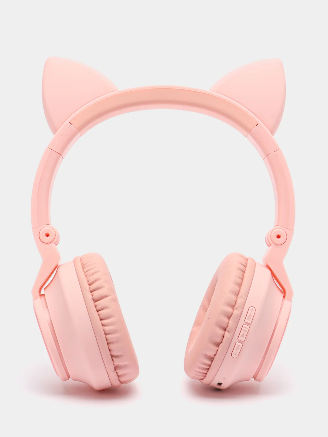 Розовый беспроводные светящиеся наушники Borofone BO18 Cat ear, накладные наушники полноразмерные