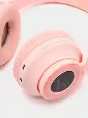 Розовый беспроводные светящиеся наушники Borofone BO18 Cat ear, накладные наушники полноразмерные