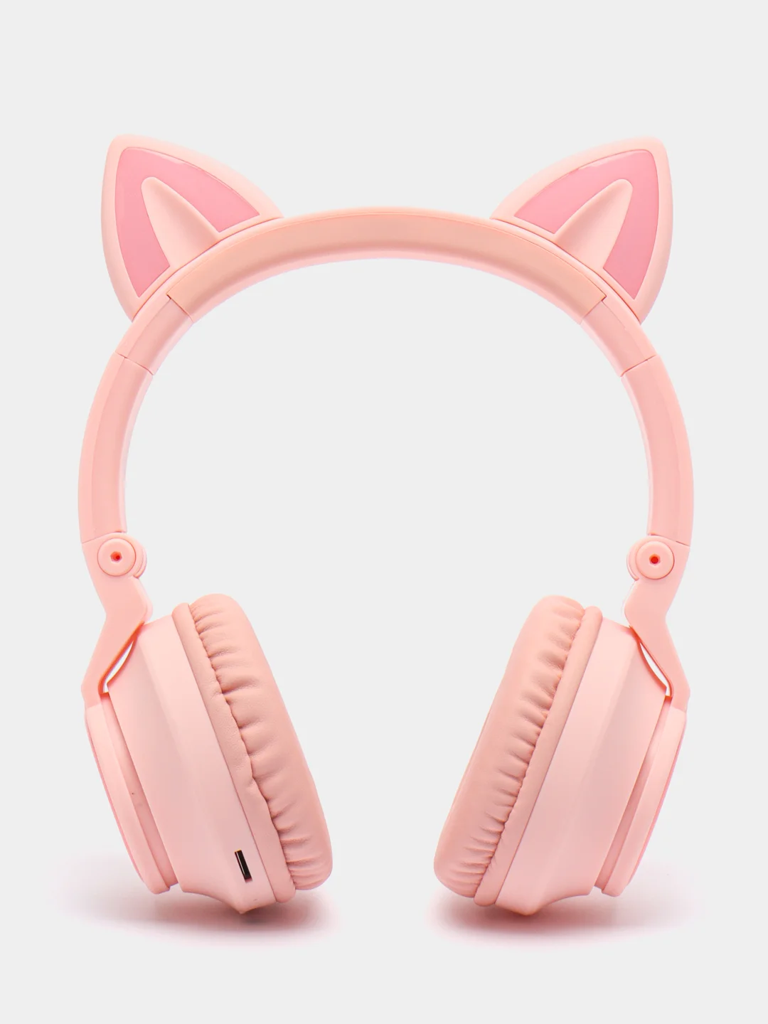 Розовый беспроводные светящиеся наушники Borofone BO18 Cat ear, накладные наушники полноразмерные
