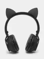 Розовый беспроводные светящиеся наушники Borofone BO18 Cat ear, накладные наушники полноразмерные