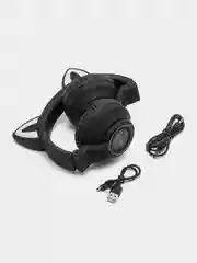 Розовый беспроводные светящиеся наушники Borofone BO18 Cat ear, накладные наушники полноразмерные