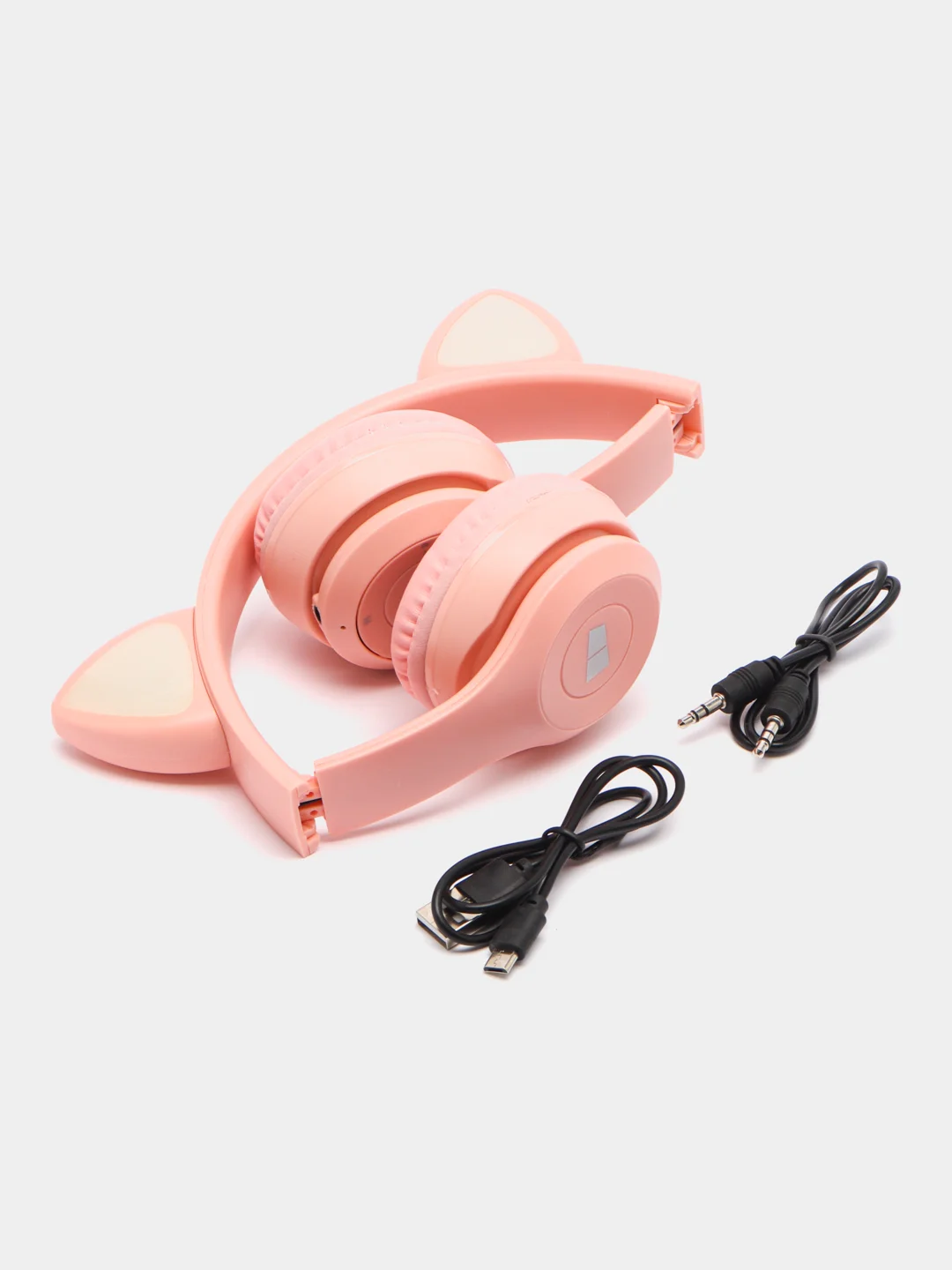 Розовый накладные Bluetooth-наушники More choice HW24kids, беспроводные наушники 200 мАч