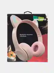 Розовый накладные Bluetooth-наушники More choice HW24kids, беспроводные наушники 200 мАч