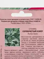 Стахис Серебристый ковер, семена, цветы