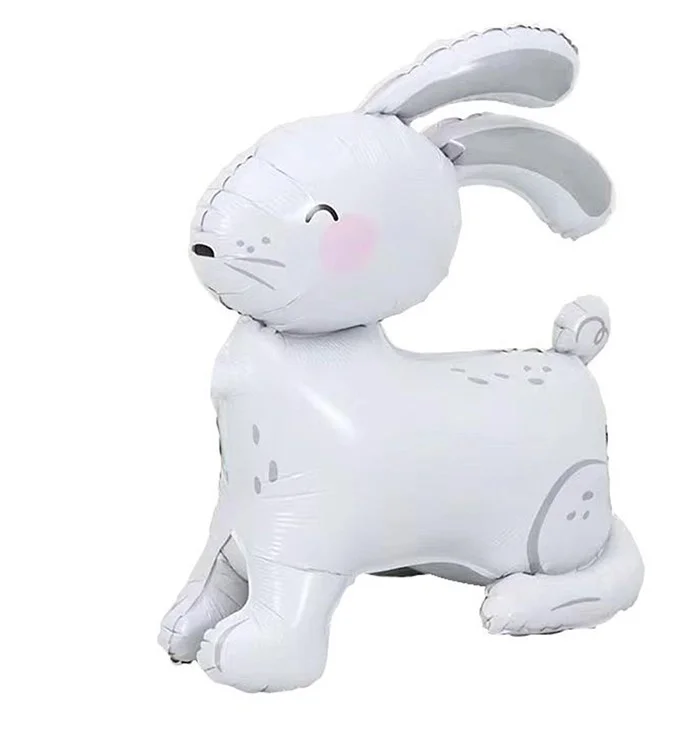 Шар Кролик, Заяц, Зайчик, стоячий, 4D, фольгированный