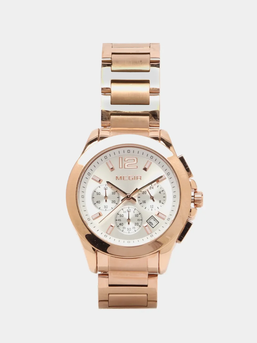 Золотой мужские наручные часы Megir MS5006G, с хронографом, в подарочной упаковке