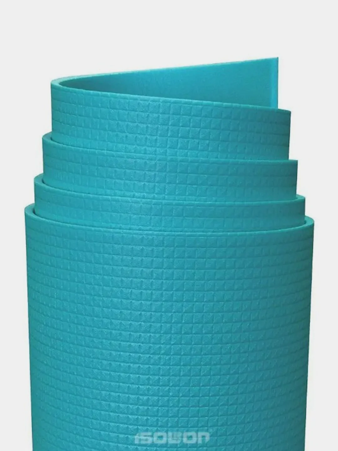 Бирюзовый спортивный коврик для фитнеса и йоги Isolon Yoga Lotos 180х60см 5 мм