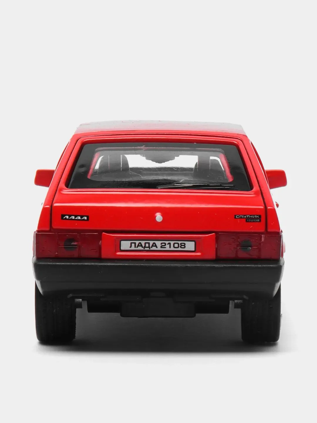 Вишнёвый машина LADA-2108 Спутник 12 см Технопарк, металлическая, открываются двери и багажник