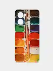 Силиконовый чехол на Realme C33 / Реалми С33 прозрачный, с рисунком, защита камеры