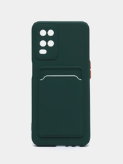 Силиконовый чехол для Oppo A54 (Оппо А54), с карманом для карт