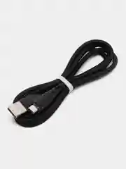 Черный нейлоновый кабель для зарядки Type-C / microUSB с подсветкой коннектора