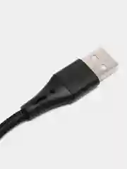 Черный нейлоновый кабель для зарядки Type-C / microUSB с подсветкой коннектора