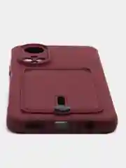 Бордовый чехол для Huawei Honor X7 (Хуавей Хонор Х7) силиконовый, с карманом для карты