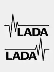 Белый наклейка на авто LADA (ЛАДА), 2 штуки