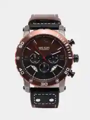 Коричневый мужские наручные часы Megir ML2084G, с хронографом, в подарочной упаковке