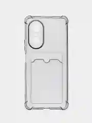 Хром силиконовый чехол для Huawei nova 9 SE (Хуавей нова 9 СЕ), прозрачный, с карманом для карт