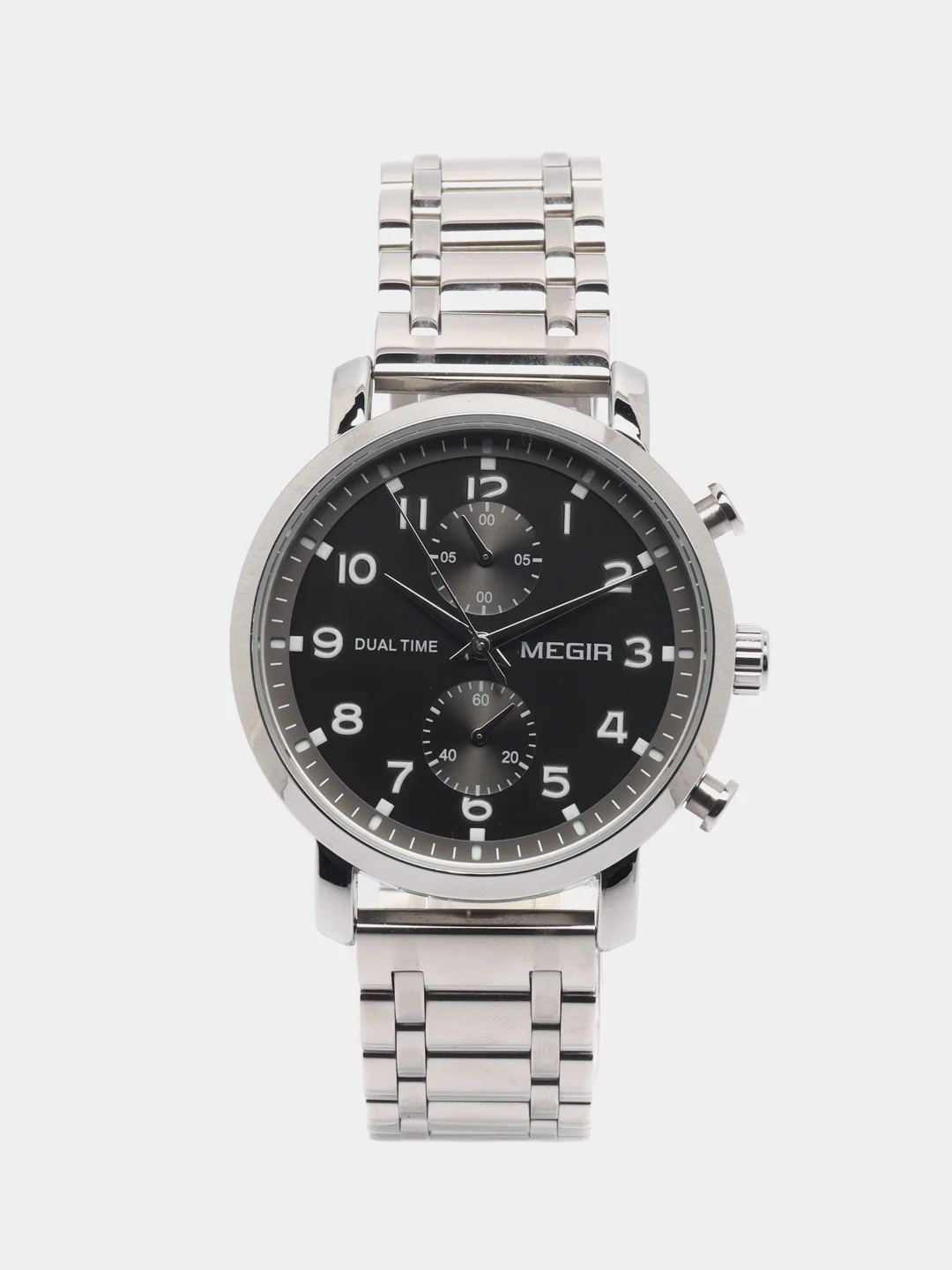 Серебряный мужские наручные часы Megir MS2160G, с хронографом, в подарочной упаковке