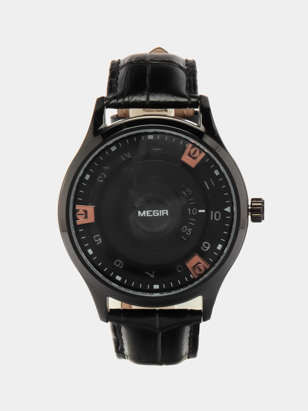 Хром мужские наручные часы Megir ML1067G, с календарём, в подарочной упаковке