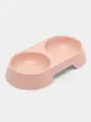 Розовый миска для домашних животных, Миска для кошек и собак, миска двойная пластиковая