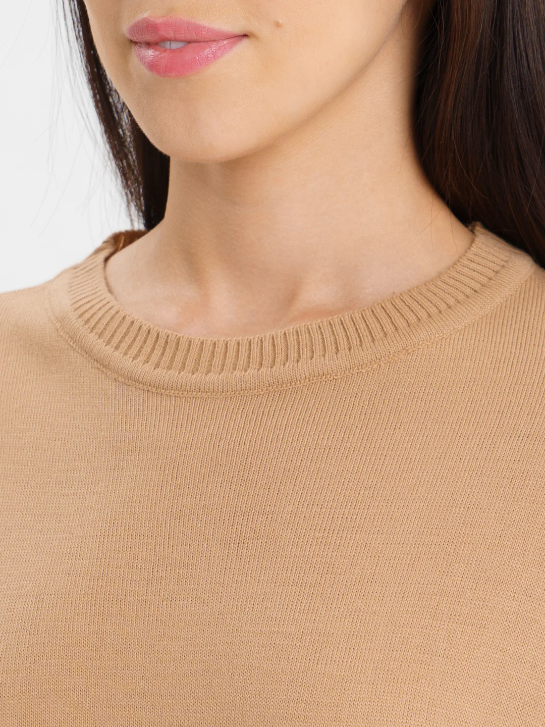 Светло-коричневый свитер женский oversize, оверсайз, Sharmin