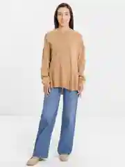 Светло-коричневый свитер женский oversize, оверсайз, Sharmin
