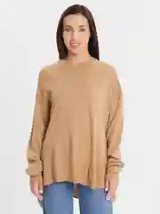 Светло-коричневый свитер женский oversize, оверсайз, Sharmin