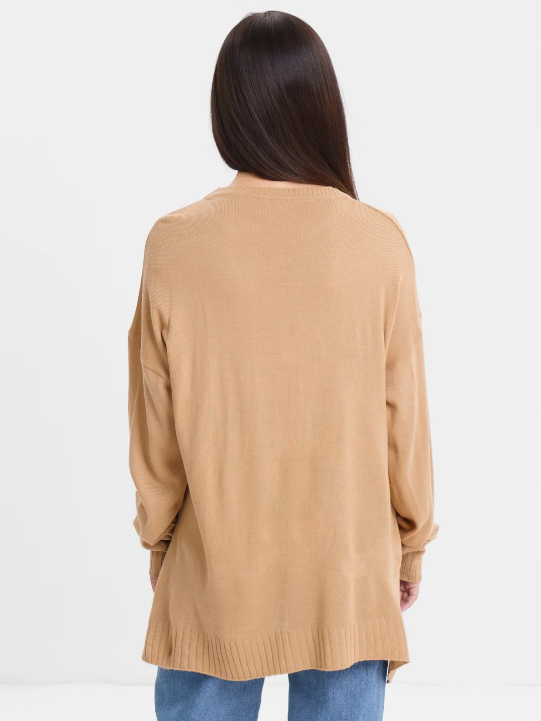 Светло-коричневый свитер женский oversize, оверсайз, Sharmin