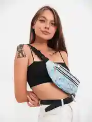 Голубой поясная сумка через плечо, голографическая