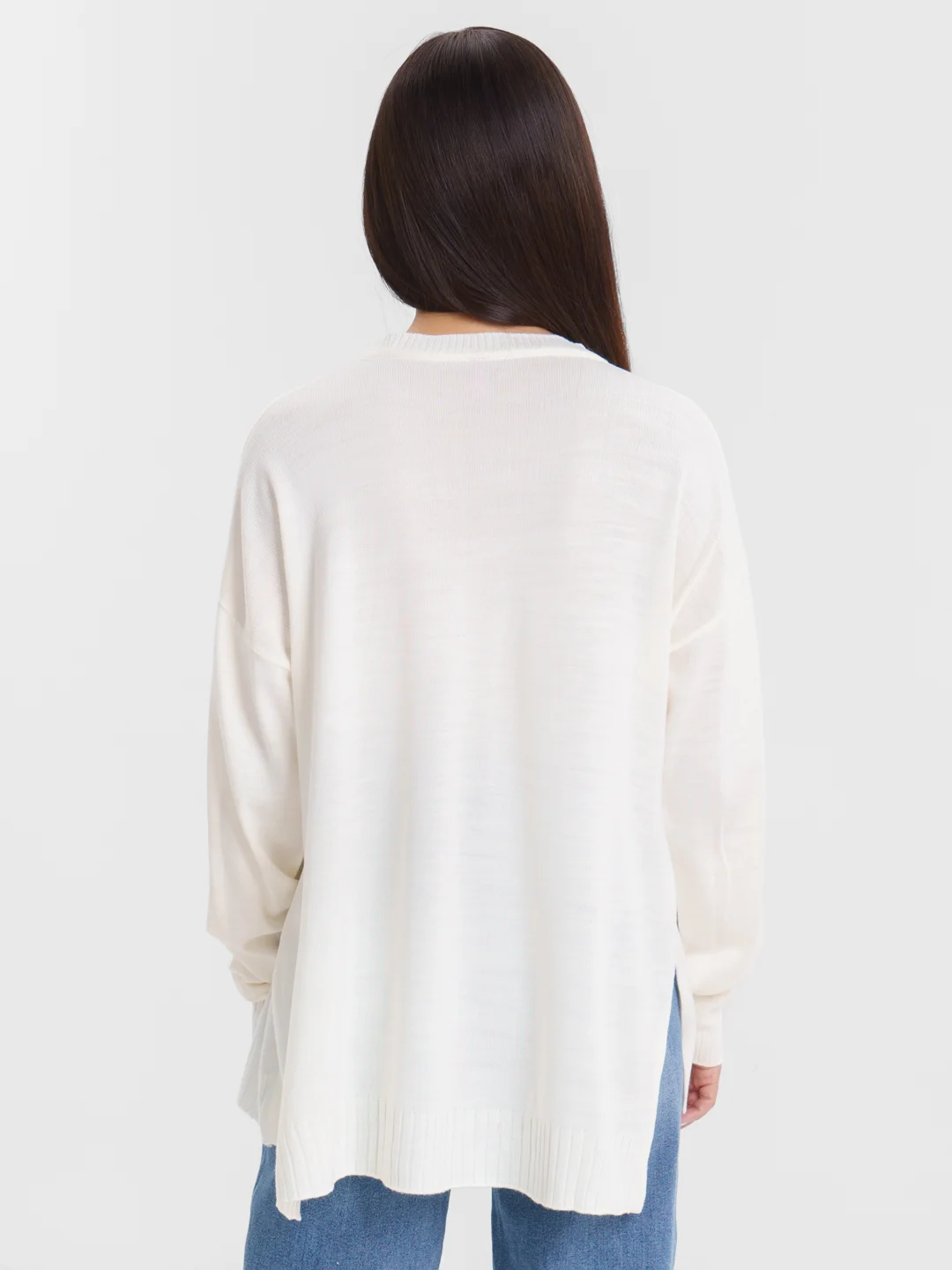 Белый свитер женский oversize, оверсайз, Sharmin