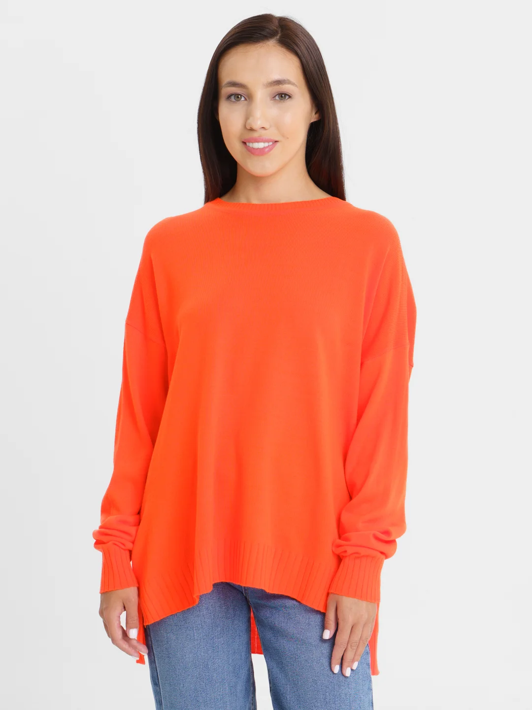 Оранжевый свитер женский oversize, оверсайз, Sharmin