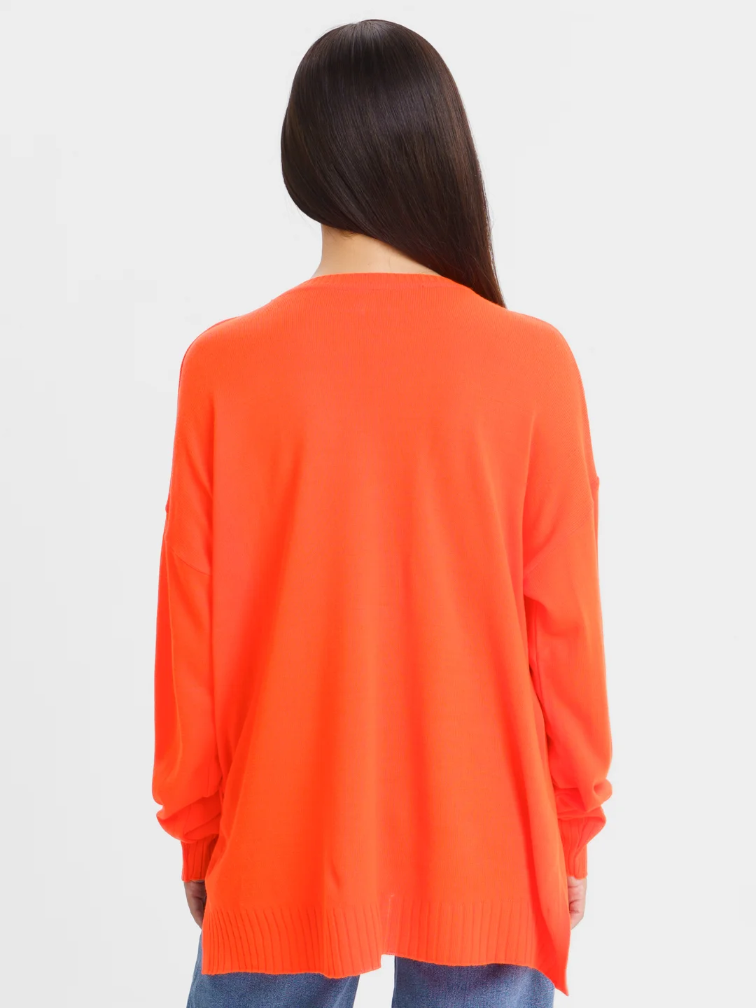 Оранжевый свитер женский oversize, оверсайз, Sharmin