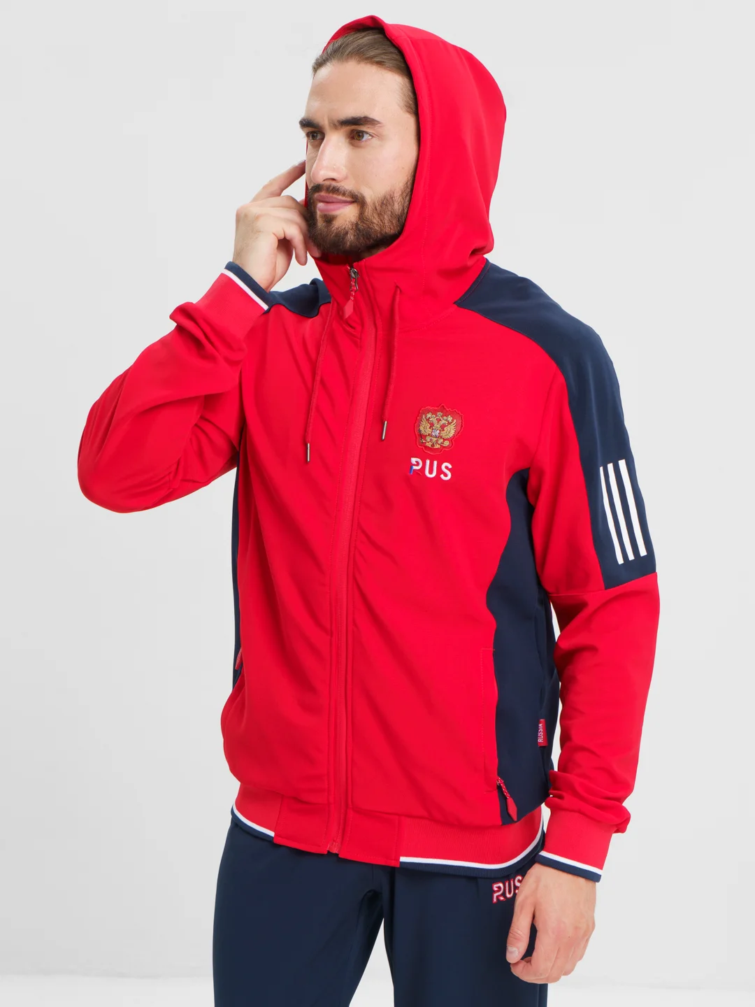 Красный спортивный мужской костюм Russia Sport Style