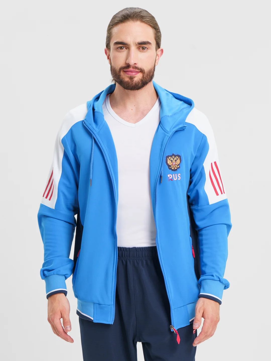 Синий спортивный мужской костюм Russia Sport Style