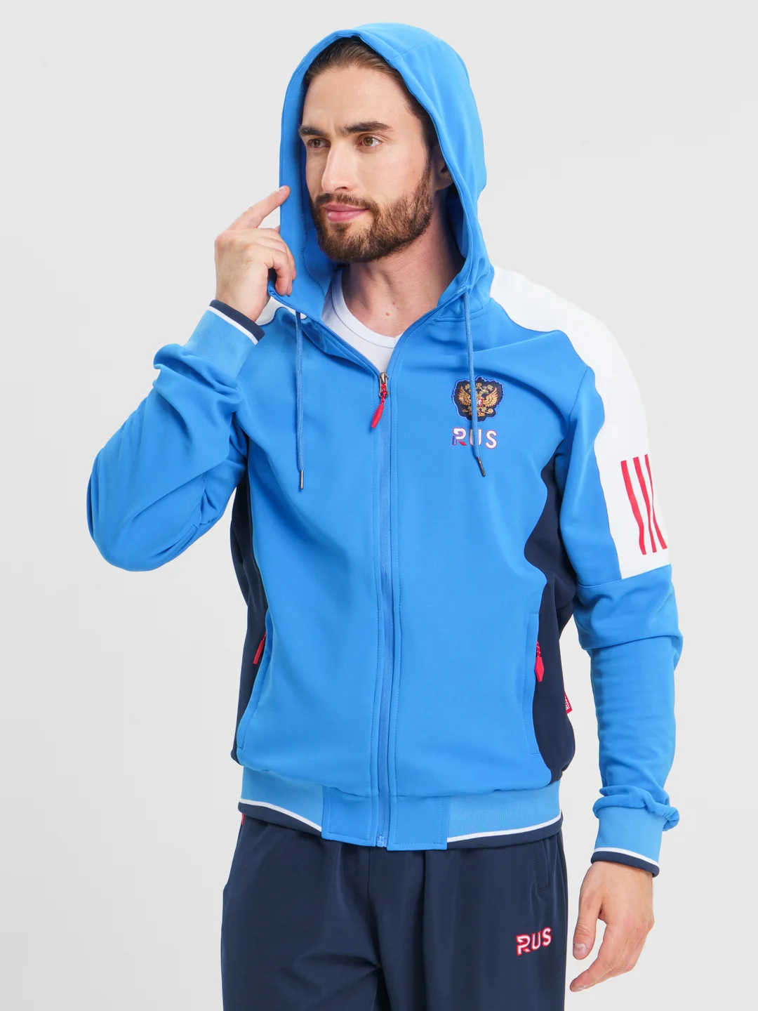 Синий спортивный мужской костюм Russia Sport Style
