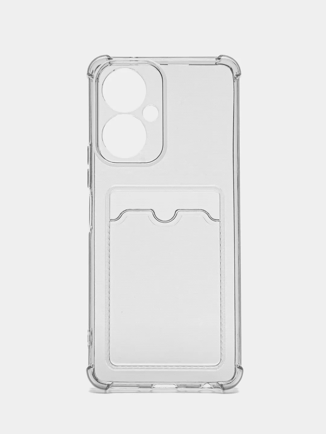 Чехол Tecno Camon 19 (Техно Камон 19), с карманом для карт, прозрачный