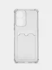 Чехол Tecno Camon 19 (Техно Камон 19), с карманом для карт, прозрачный