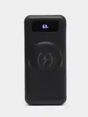 Белый повербанк (Powerbank) 10000, беспроводная зарядка, кабель Lightning, Type-C, Micro, USB A