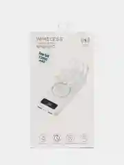 Белый повербанк (Powerbank) 10000, беспроводная зарядка, кабель Lightning, Type-C, Micro, USB A