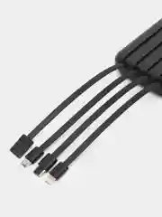 Белый повербанк (Powerbank) 10000, беспроводная зарядка, кабель Lightning, Type-C, Micro, USB A