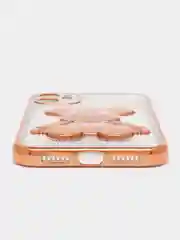 Золотой чехол для iPhone 11 / 12 / 13 / 14 Pro Max KAWS силиконовый прозрачный айфон про макс