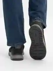 Черный спортивные слипоны, Rieker, из натурального нубука