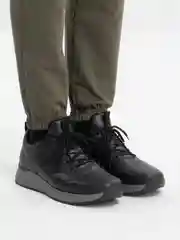 Черный кроссовки мужские Rieker кожаные, с защитным покрытием от царапин