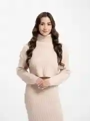 Бежевый женский костюм Aloha джемпер+платье