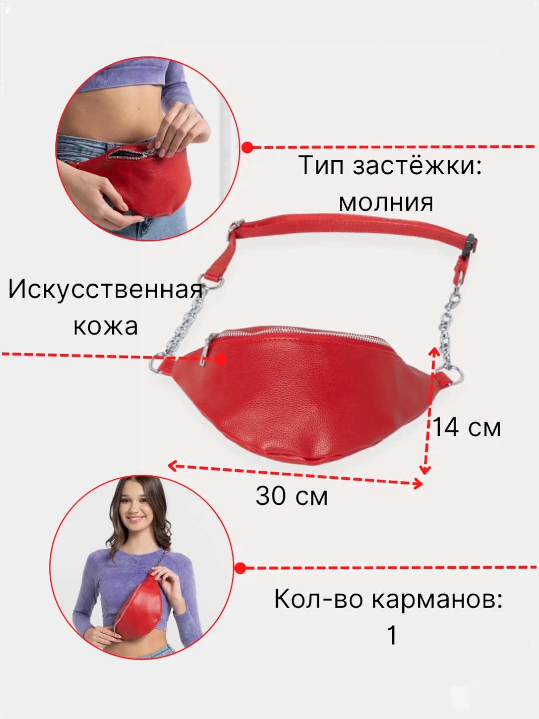 Женская поясная сумка, кожаная через плечо