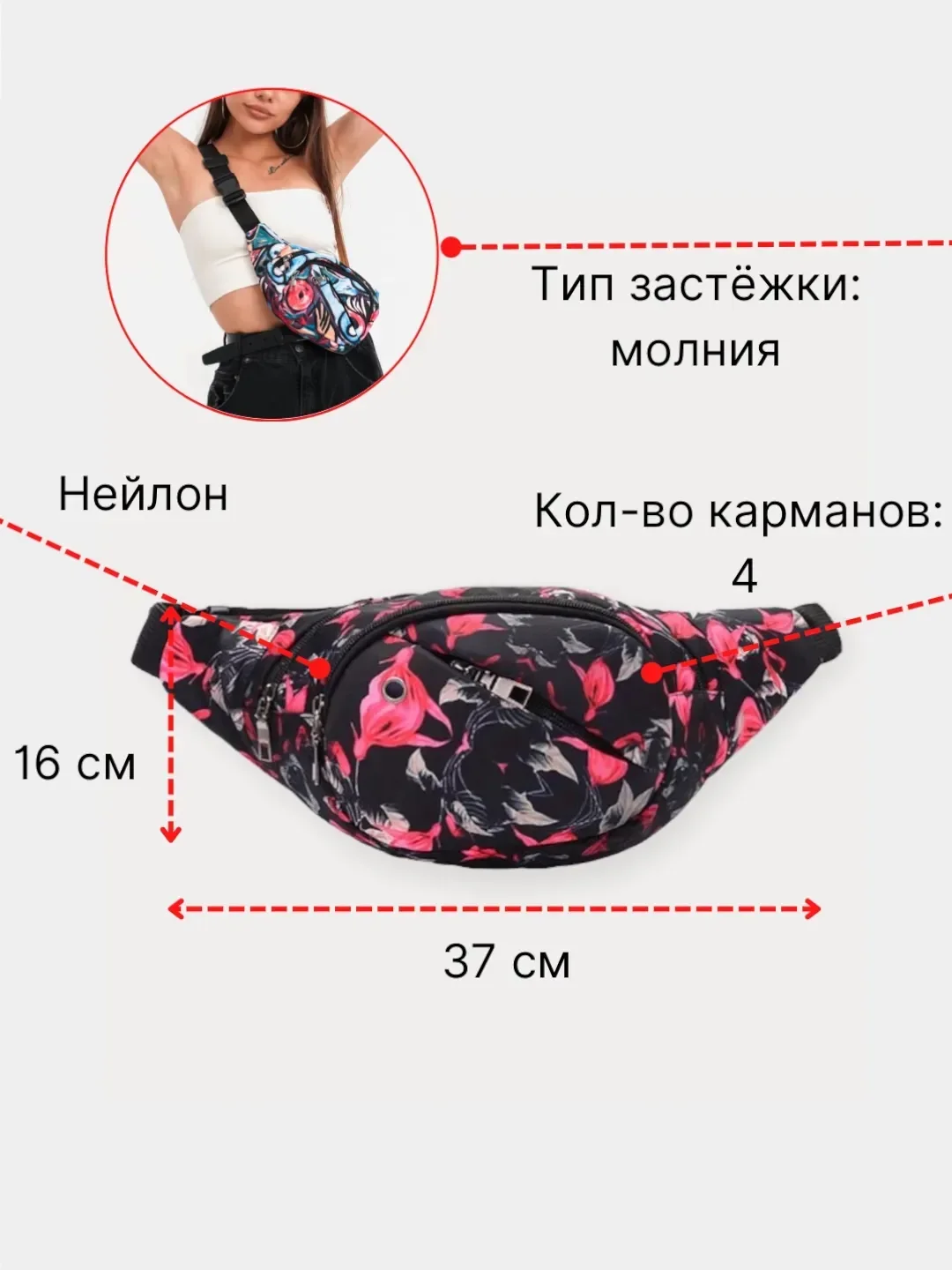 Поясная сумка через плечо, унисекс