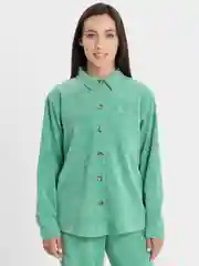 Голубой костюм женский спортивный вельветовый, рубашка и брюки SHARMIN
