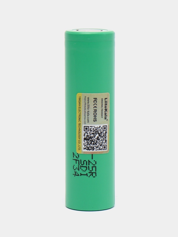 Аккумулятор литий-ионный 18650 Liitokala 2500mah 20А 25R, факт. 2500mah, 1 штука