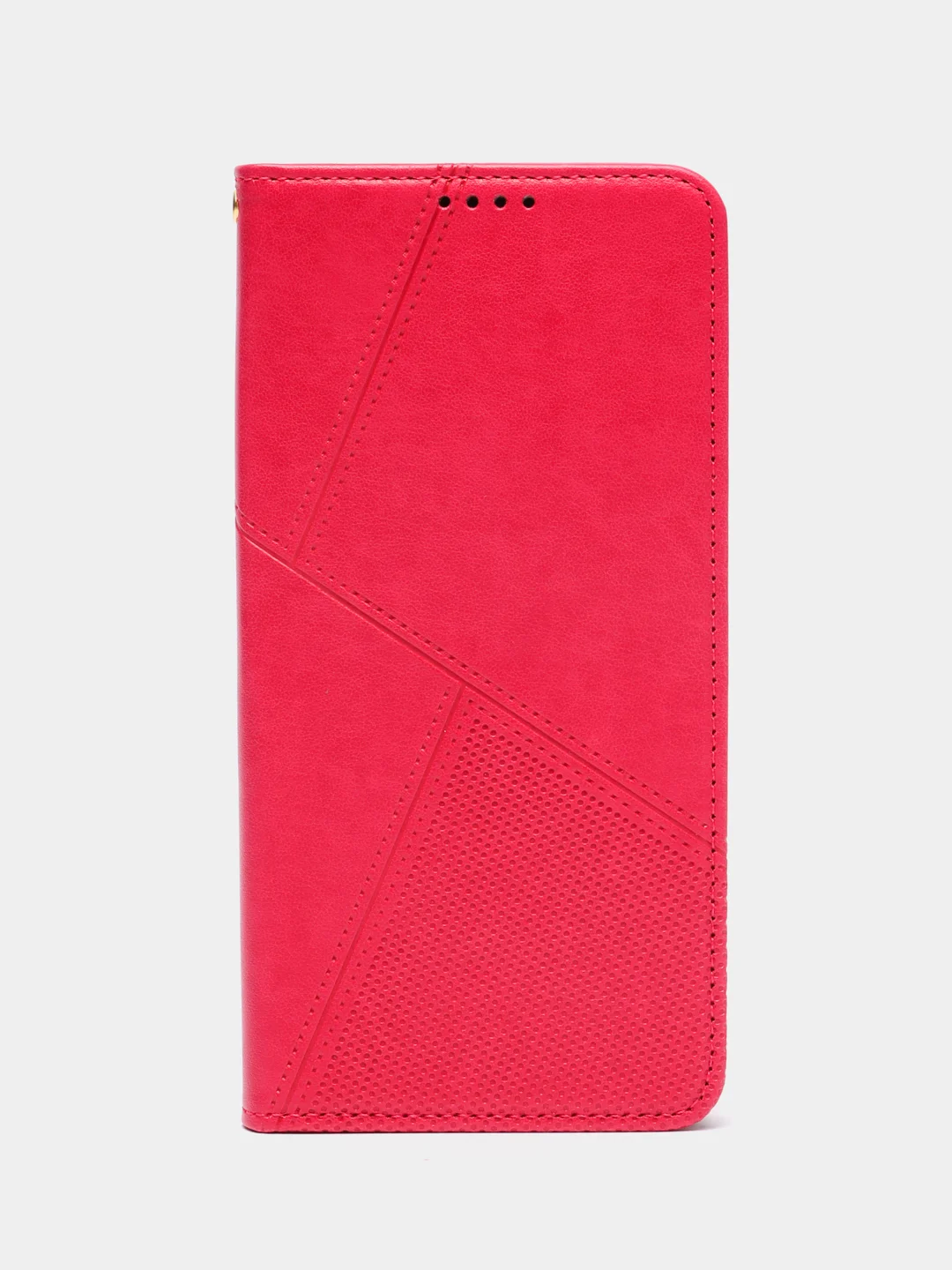 Тёмно-розовый чехол книжка для Realme C30, кожаный PU