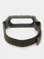 Зелёный хаки нейлоновый ремешок для Xiaomi Mi Band 3 / 4 / 5 / 6 на липучке